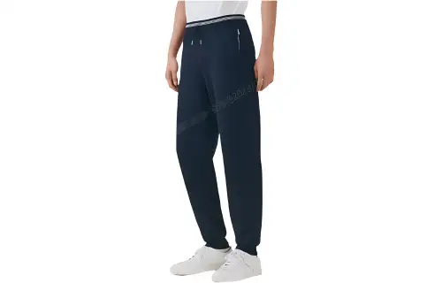 HERMES Knitted Sweatpants Men's Blue Moderate Cuffed Pants
