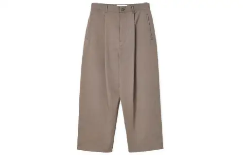 LOEWE Casual Pants Men's Iron Brown Moderate Straight Fit Pants