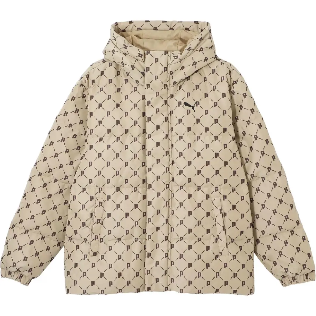 PUMA Down Jackets Unisex Camel Hooded Moderate Down Jacket