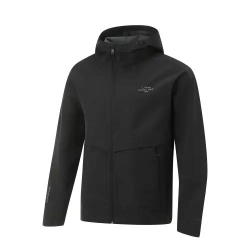 Li Ning Fitness Series Trench Coats Men's Black Hooded Moderate Other