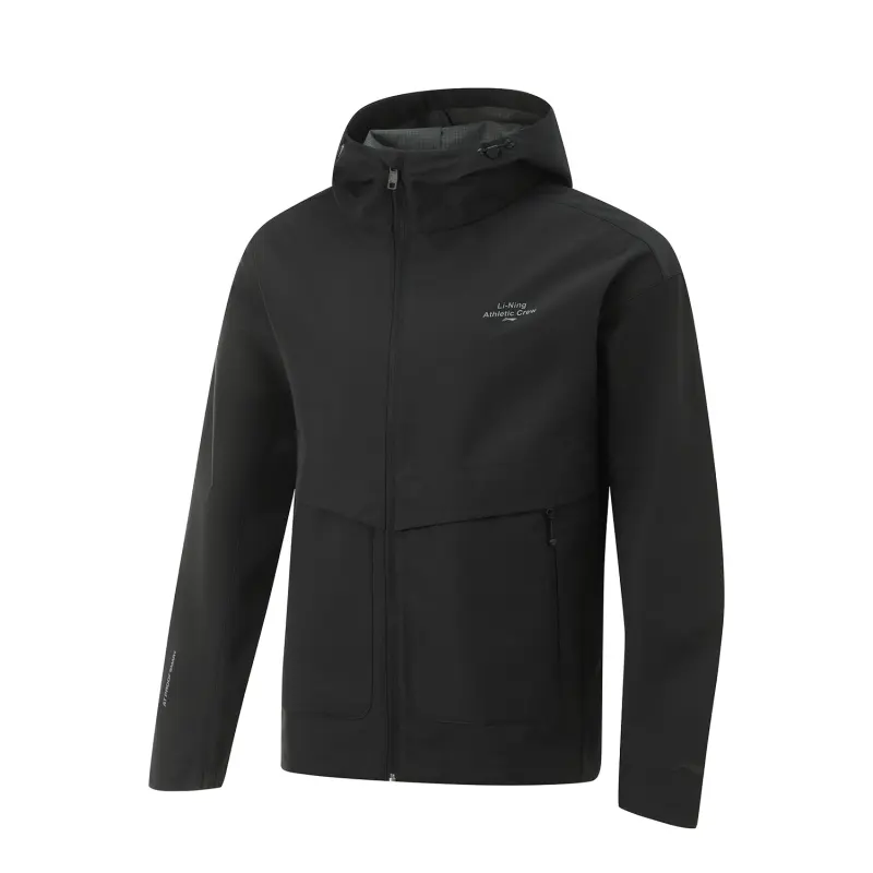 Li Ning Fitness Series Trench Coats Men's Black Hooded Moderate Other