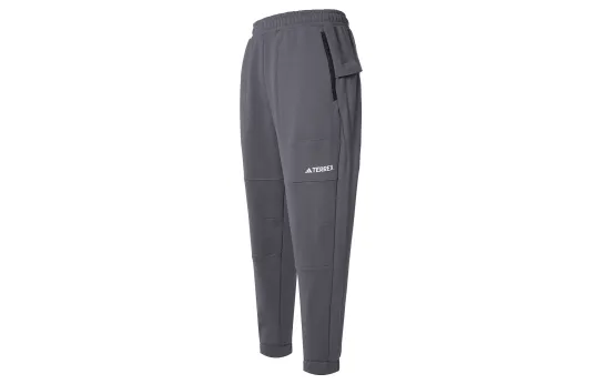 Adidas French Terry Sweat Trousers Knitted Sweatpants Men's Charcoal Gray