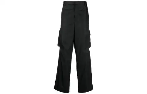 PRADA Casual Pants Men's Black Moderate Straight Fit Pants