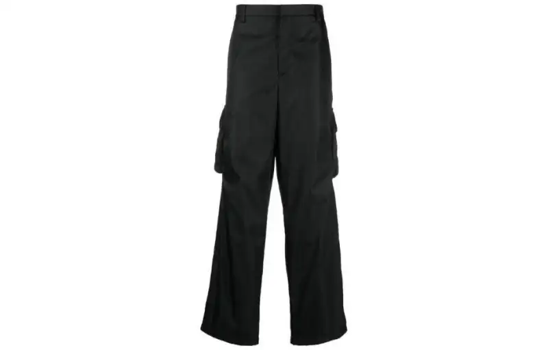PRADA Casual Pants Men's Black Moderate Straight Fit Pants