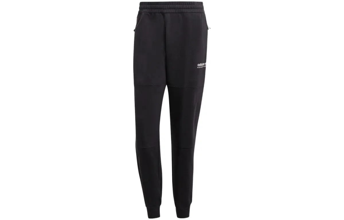 Adidas Originals Knitted Sweatpants Men's Black Moderate Cuffed Pants