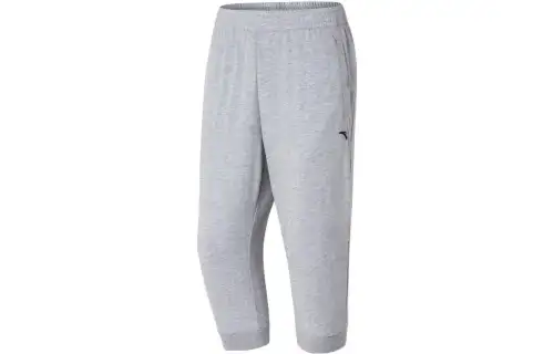 ANTA Knitted Sweatpants Men's Gray Heather Gray Moderate Cuffed Pants