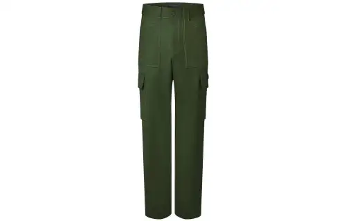 LOUIS VUITTON New Quarterly Products Of LV Casual Pants Men's Green Moderate Wide Leg Pants