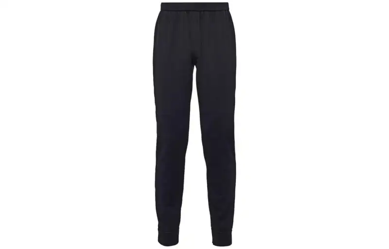 PRADA Knitted Sweatpants Men's Black Moderate Straight Fit Pants