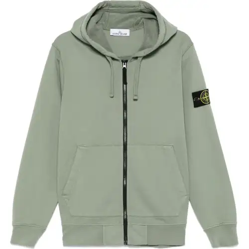 STONE ISLAND Compass Patch Zip Up Hoodie