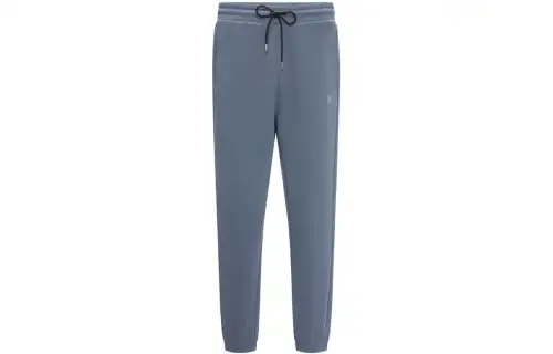 Reebok Knitted Sweatpants Unisex Blue Gray Thickened Cuffed Pants