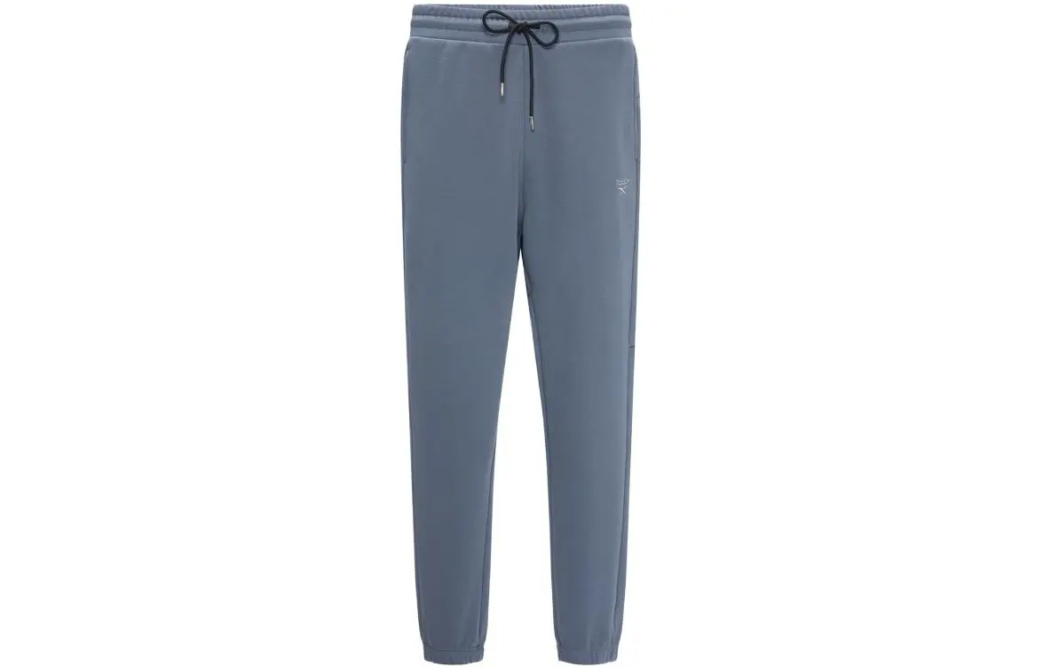 Reebok Knitted Sweatpants Unisex Blue Gray Thickened Cuffed Pants