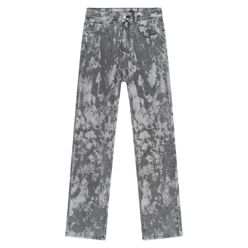 XINYINSU Jeans Unisex Gray Moderate Straight Fit Pants