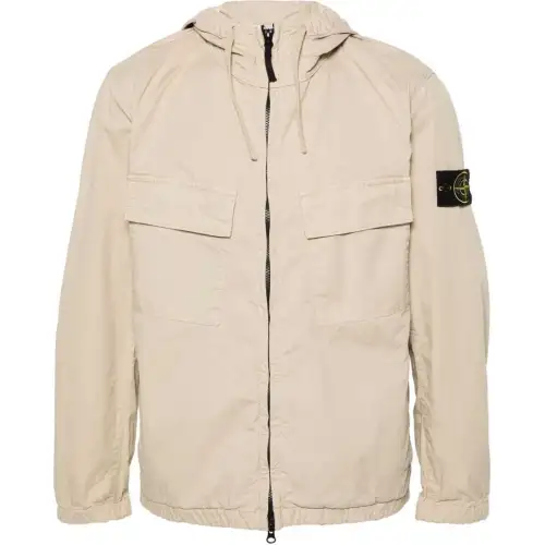 STONE ISLAND Logo Patch Hooded Drawstring Jacket