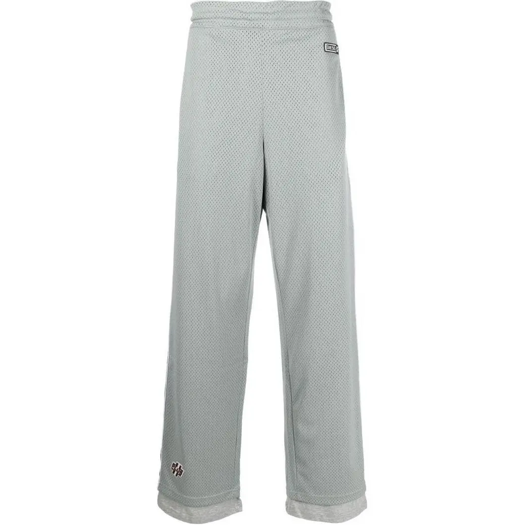 DIESEL Knitted Sweatpants Men's Gray Moderate Straight Fit Pants