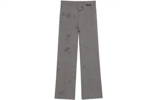 Vetements Casual Pants Unisex Gray Moderate Straight Fit Pants