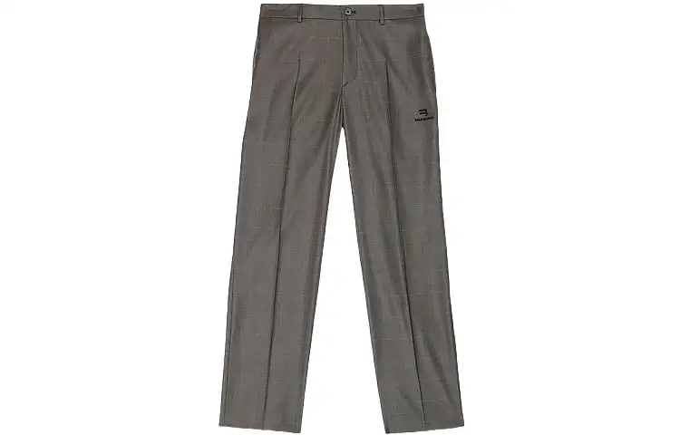 Balenciaga Casual Pants Men's Gray Moderate Straight Fit Pants