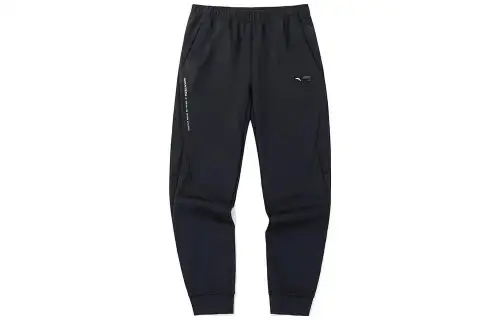ANTA Variety Training Collection Knitted Sweatpants Men's Black Moderate Cuffed Pants