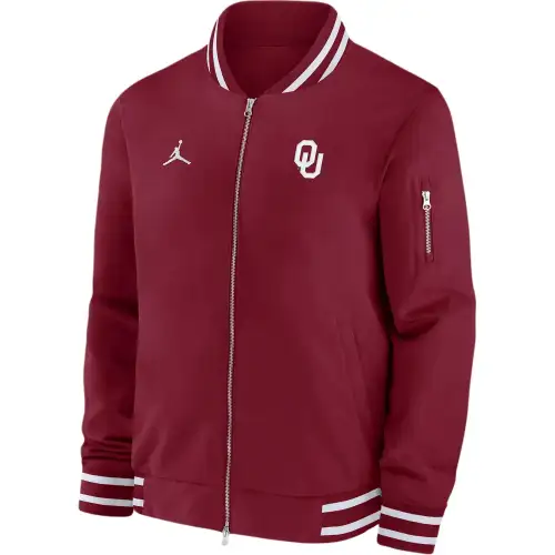 Jordan Oklahoma Sooners Sideline Men's Jordan College Full Zip Bomber Jacket