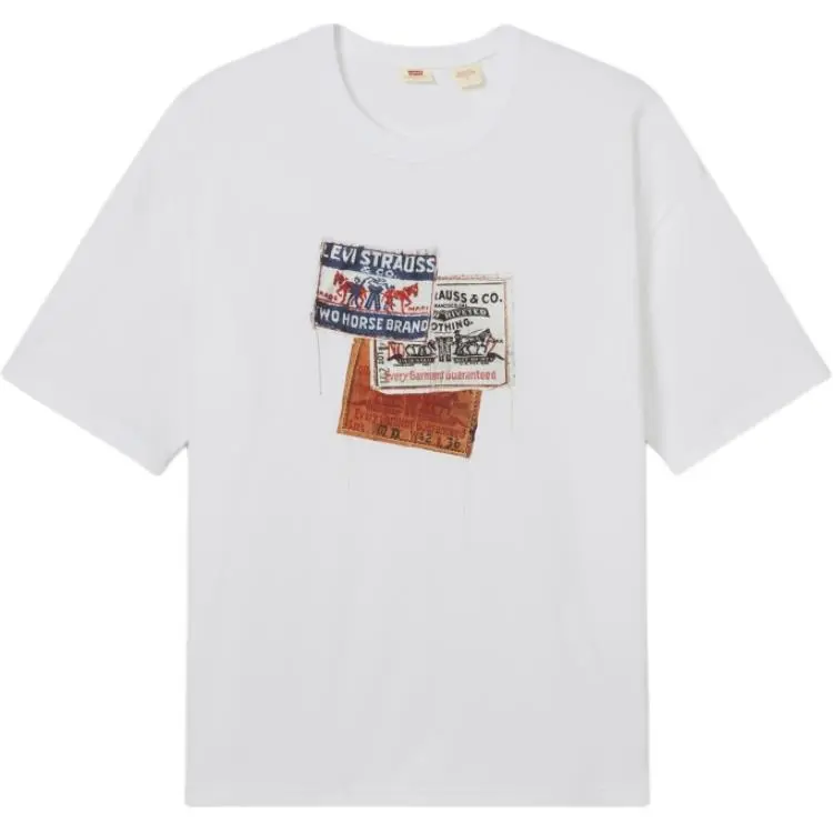 Levi's T-Shirts Men's White Crew Neck Moderate
