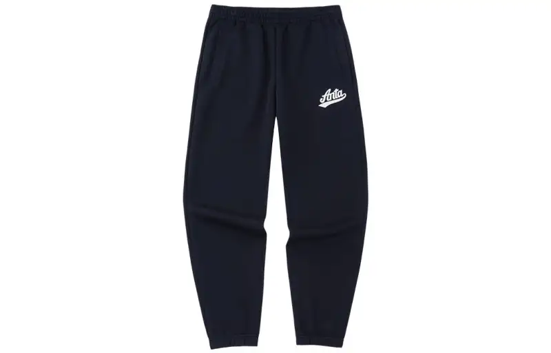 ANTA Life Collection Knitted Sweatpants Men's Black Moderate Cuffed Pants