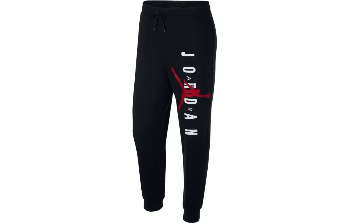 Jordan Knitted Sweatpants Men's Black Moderate Cuffed Pants