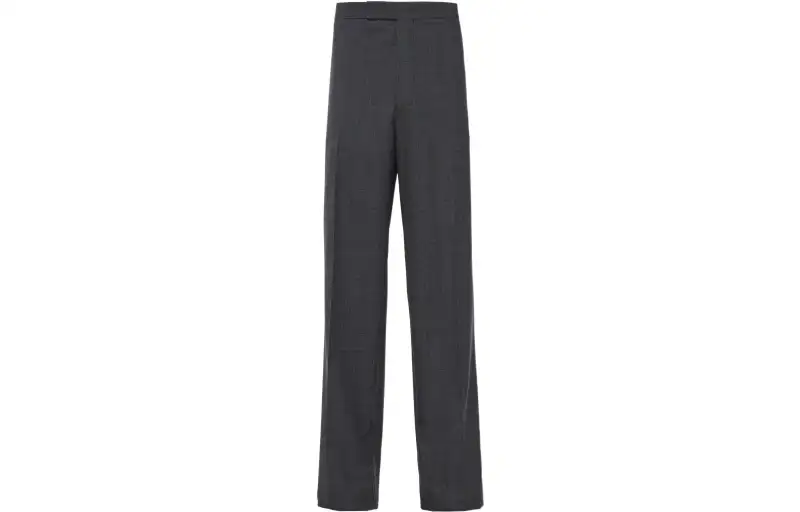 PRADA Casual Pants Men's Slate Gray Moderate Wide Leg Pants