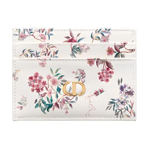 DIOR Caro Cow Leather Card Holder Card Holder Women's Milk White