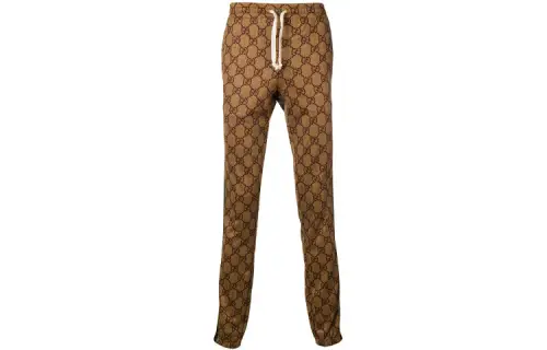GUCCI Casual Pants Men's Brown Moderate Straight Fit Pants