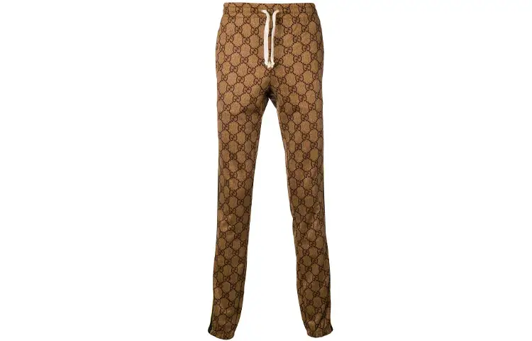 GUCCI Casual Pants Men's Brown Moderate Straight Fit Pants