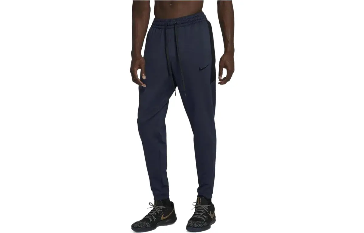 Nike Knitted Sweatpants Men's Blue Moderate Cuffed Pants