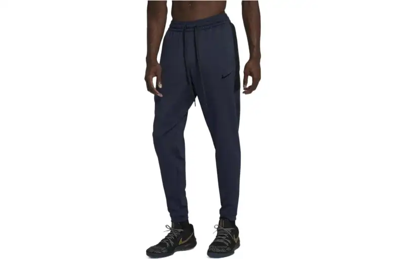Nike Knitted Sweatpants Men's Blue Moderate Cuffed Pants