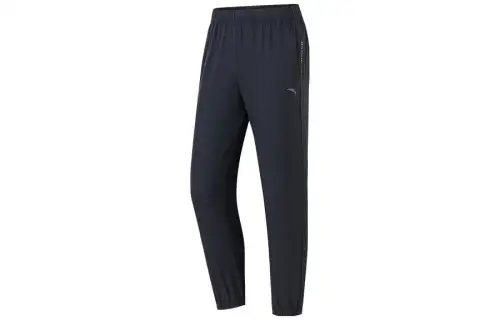 ANTA Variety Training Collection Knitted Sweatpants Men's Black Moderate Cuffed Pants