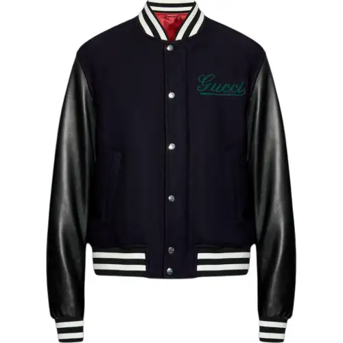 GUCCI Leather Varsity Jacket