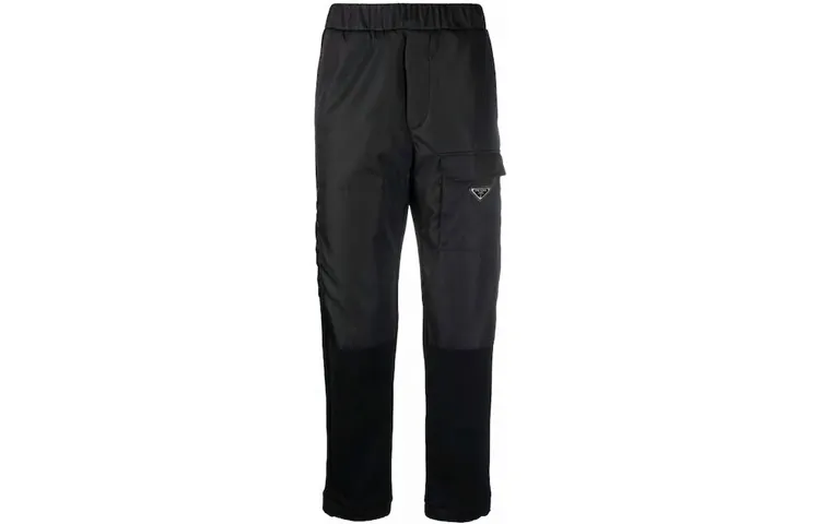 PRADA Casual Pants Men's Black Moderate Straight Fit Pants