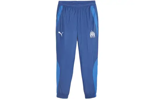 PUMA Olympique De Marseille Prematch Football Pants Knitted Sweatpants Men's Blue
