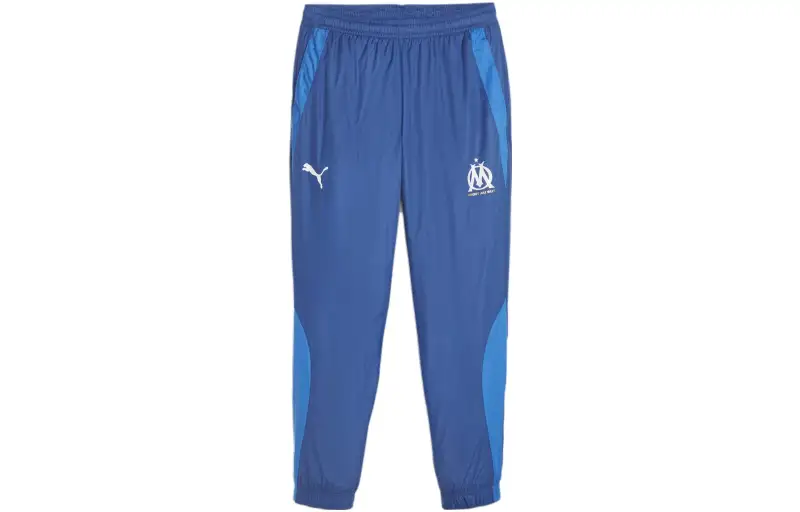 PUMA Olympique De Marseille Prematch Football Pants Knitted Sweatpants Men's Blue