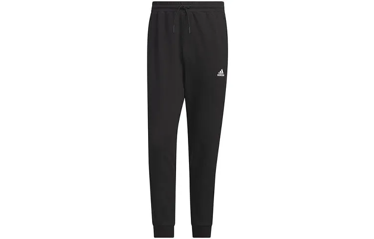Adidas Knitted Sweatpants Men's Black Moderate Cuffed Pants