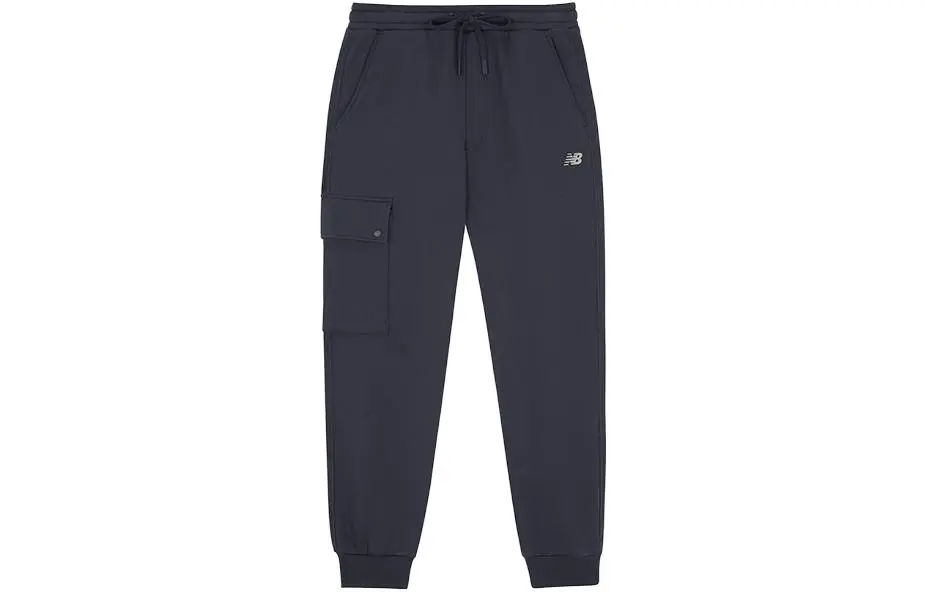 New Balance Knitted Sweatpants Men's Blue Moderate Cuffed Pants
