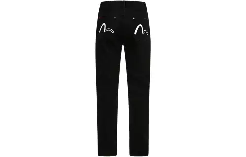 EVISU Jeans Men's Black Moderate Ripped Pants