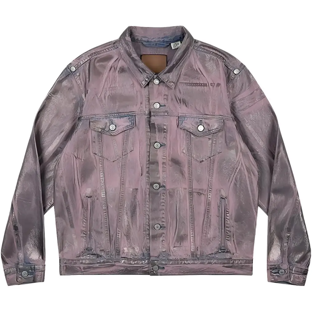 Levi's X GOOD BAI GOOD BAI Jackets Unisex Peach Pink Lapel Moderate