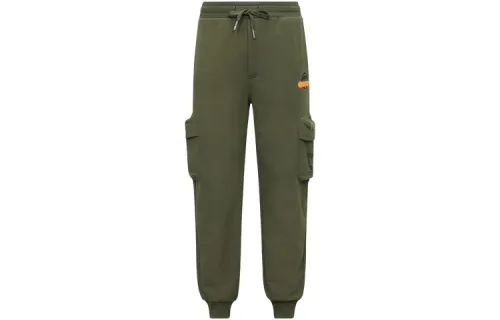 EVISU Knitted Sweatpants Men's Army Green Moderate Cuffed Pants