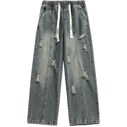JCUI Jeans Unisex Moderate Wide Leg Pants
