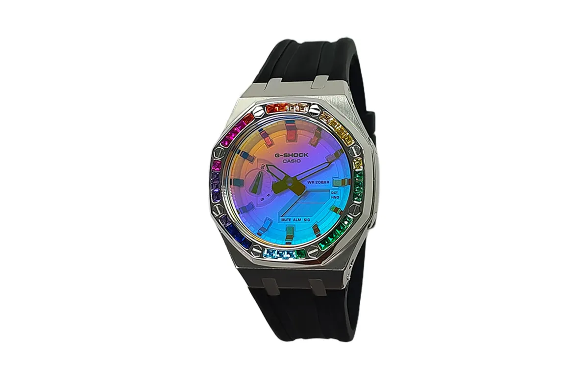 CASIO Custom Collection Quartz Movement Fluoroelastomer Strap Watch Men's Watches