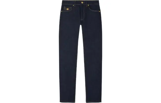 VERSACE Logo Patch Straight-Leg Jeans