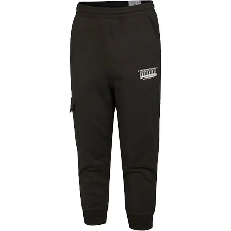 PUMA Knitted Sweatpants Men's Black Moderate Cuffed Pants