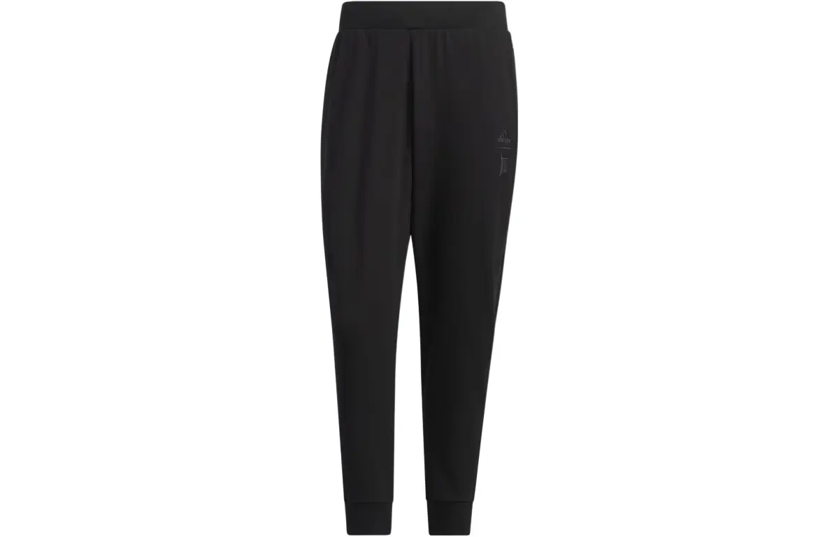 Adidas Knitted Sweatpants Men's Black Moderate Cuffed Pants