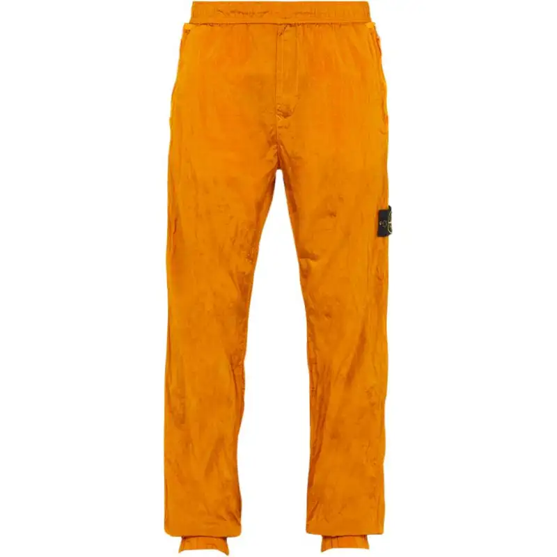 STONE ISLAND Knitted Sweatpants Men's Orange Moderate Cuffed Pants