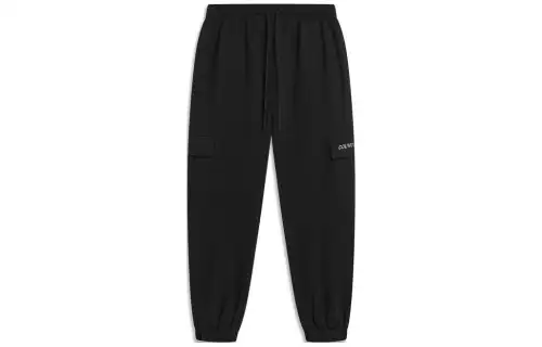 Li Ning CF Knitted Sweatpants Men's Black Moderate Cuffed Pants