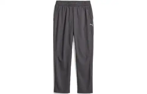 PUMA Knitted Sweatpants Men's Gray Moderate Straight Fit Pants
