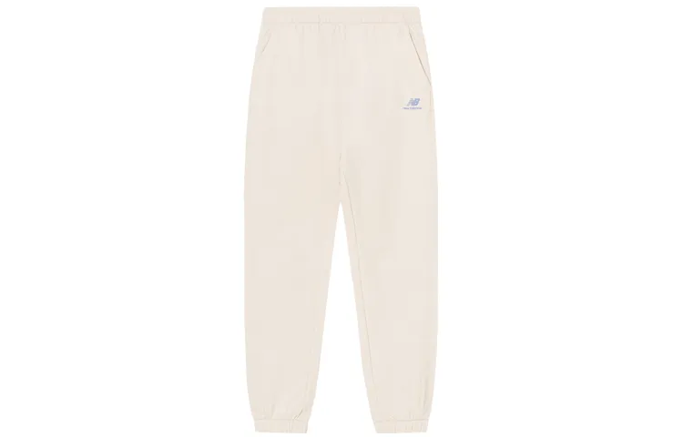 New Balance Knitted Sweatpants Men's Ivory White Moderate Cuffed Pants